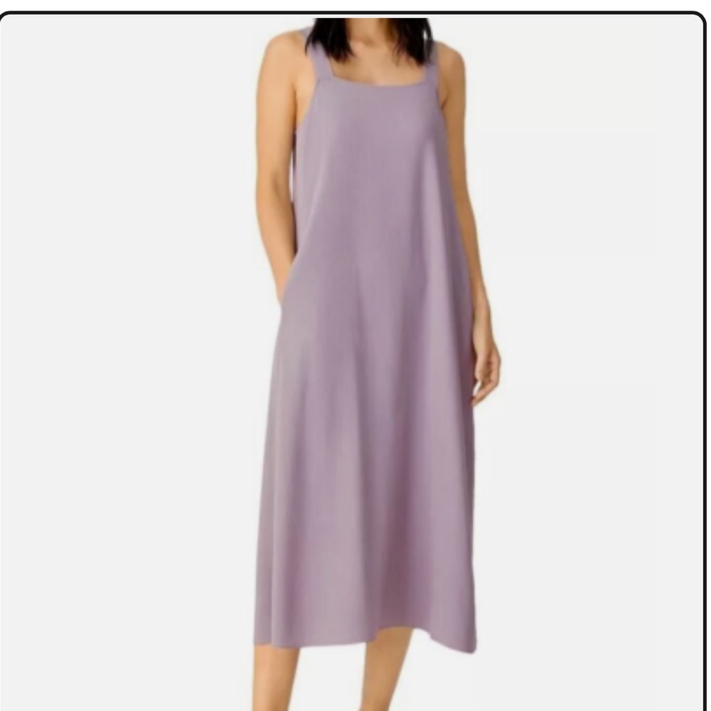 Eileen Fisher Silk Cami Midi Dress w/ Pockets Misli Lavender Size pp/ptp